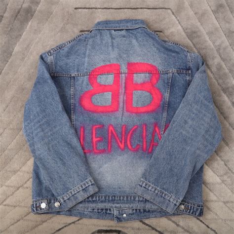 balenciaga replica denim jacket|balenciaga denim jacket street style.